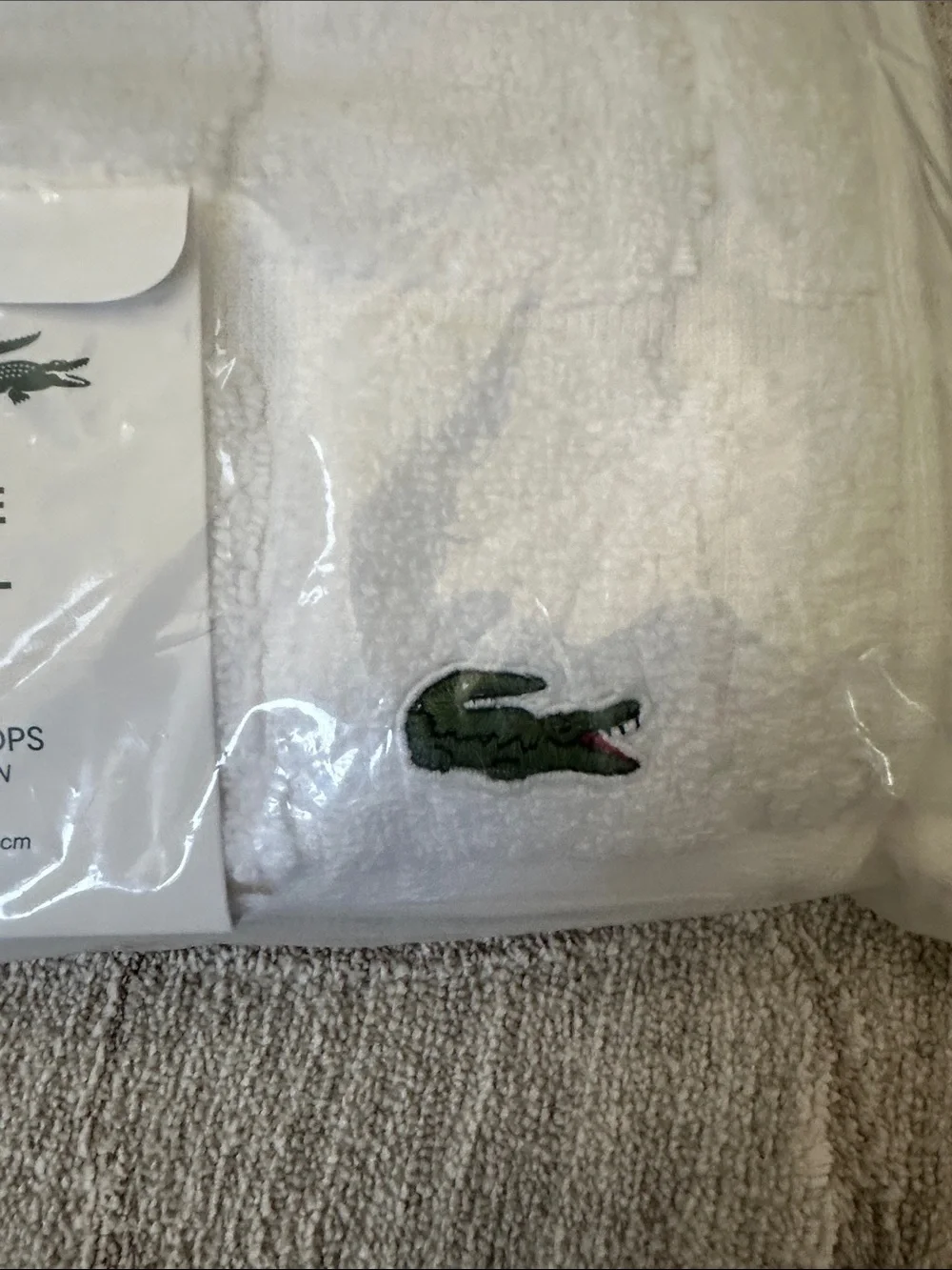 Lacoste Home Heritage Croc Scale Cotton White Bath Towel, 30